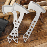 THROWFUN 3 Pack 9Cr17 stainless steel- 10.04''(length) 0.12''(thick) , Axe set  Full-Tang Throwing Set, with Nylon Sheath for Competition and Recreation Silvery-FT112