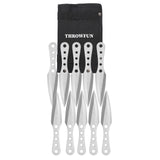 THROWFUN 10/15 Pack 9Cr17 stainless steel- 6.49''(length)  0.09''(thick) , throwing knives set  Full-Tang Throwing Set, with Nylon Sheath for Competition and Recreation Silvery Darts-YF021