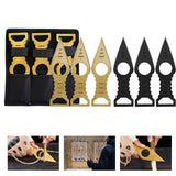 THROWFUN 6 Pack 9Cr17 stainless steel- 6.42''(length) 0.12''(thick) , throwing knives set  Full-Tang Throwing Set, with Nylon Sheath for Competition and Recreation Black gold Darts-FB-YF177-3-6