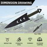 THROWFUN 12 Pack 9Cr17 stainless steel- 6.5''(length) 0.12''(thick) , throwing knives set  Full-Tang Throwing Set, with Nylon Sheath for Competition and Recreation Black Darts-FB-YF005-12