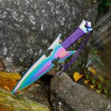 THROWFUN 3/6 Pack 9Cr17 stainless steel- 7.99''(length) 0.12''(thick) , throwing knives set  Full-Tang Throwing Set, with Nylon Sheath for Competition and Recreation Colorful Darts-FB-YF203