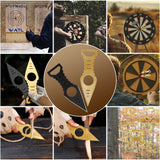 THROWFUN 6 Pack 9Cr17 stainless steel- 6.42''(length) 0.12''(thick) , throwing knives set  Full-Tang Throwing Set, with Nylon Sheath for Competition and Recreation Black gold Darts-FB-YF177-3-6