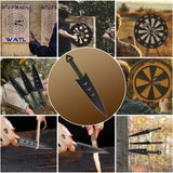 THROWFUN 12 Pack 9Cr17 stainless steel- 6.5''(length) 0.12''(thick) , throwing knives set  Full-Tang Throwing Set, with Nylon Sheath for Competition and Recreation Black Darts-FB-YF005-12