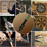 THROWFUN 6 Pack 9Cr17 stainless steel- 6.42''(length) 0.12''(thick) , throwing knives set  Full-Tang Throwing Set, with Nylon Sheath for Competition and Recreation Black Green Darts-FB-YF099-6