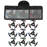 THROWFUN 3/6/9 Pack 9Cr17 stainless steel- 3.54''(length) 0.1''(thick) , throwing knives set Full-Tang Throwing Set, with Nylon Sheath for Competition and Recreation Red/Green/Blue/Black Hollow Darts-FB-YF013