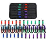 THROWFUN 12/24 Pack 9Cr17 stainless steel- 5.9''(length) 0.1''(thick) , throwing knives set  Full-Tang Throwing Set, with Nylon Sheath for Competition and Recreation Green/Red/Blue/Purple Darts-FB-YF016
