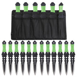 THROWFUN 6/12 Pack 9Cr17 stainless steel- 7.48''(length) 0.12''(thick) , throwing knives set  Full-Tang Throwing Set, with Nylon Sheath for Competition and Recreation Green Darts-FB-YF015