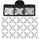 THROWFUN 9/15 Pack 9Cr17 stainless steel- 3.14''(length) 0.1''(thick) , throwing knives set  Full-Tang Throwing Set, with Nylon Sheath for Competition and Recreation Silvery  Hollow Darts-FB-YF224-3