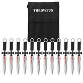 THROWFUN 4/8/12 Pack 9Cr17 stainless steel- 7''(length) 0.09''(thick) , throwing knives set Full-Tang Throwing Set, with Nylon Sheath for Competition and Recreation Multicolor Darts-YF024