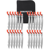 THROWFUN 12/24 Pack 9Cr17 stainless steel- 6.1''(length) 0.12''(thick) , throwing knives set  Full-Tang Throwing Set, with Nylon Sheath for Competition and Recreation Silvery Darts-FB-YF026