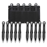 THROWFUN 5/10 Pack 9Cr17 stainless steel- 7.48''(length) 0.09''(thick) , throwing knives set  Full-Tang Throwing Set, with Nylon Sheath for Competition and Recreation Black Darts-FB-YF025