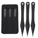 THROWFUN 3 Pack 9Cr17 stainless steel- 9.44''(length) 0.23''(thick) , throwing knives set  Full-Tang Throwing Set, with Nylon Sheath for Competition and Recreation Black Darts-FB-YF033-3S