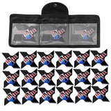 THROWFUN 9/18 Pack 9Cr17 Stainless steel- 3.85''(length) 0.1''(thick) , throwing knives set  Full-Tang Throwing Set, with Nylon Sheath for Competition and Recreation Multicolor Cross Darts-FB-YF206A