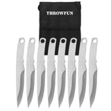 THROWFUN 4/8 Pack 9Cr17 stainless steel- 7.08''(length)  0.19''(thick) , throwing knives set  Full-Tang Throwing Set, with Nylon Sheath for Competition and Recreation Silvery Darts-YF023