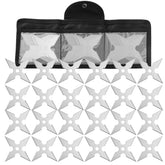 THROWFUN 6/12/24 Pack 9Cr17 stainless steel- 3.93''(length) 0.1''(thick) , throwing knives set Full-Tang Throwing Set, with Nylon Sheath for Competition and Recreation Silvery Cross Hollow Darts-FB-YF164-3