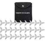 THROWFUN 9/18/27 Pack 9Cr17 stainless steel- 3.14''(length) 0.1''(thick) , throwing knives set  Full-Tang Throwing Set, with Nylon Sheath for Competition and Recreation Silvery Cross Hollow Darts-FB-YF163-3