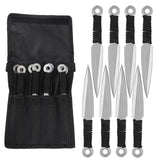 THROWFUN 4/8 Pack 9Cr17 stainless steel- 7.87''(length) 0.19''(thick) , throwing knives set  Full-Tang Throwing Set, with Nylon Sheath for Competition and Recreation  Silvery Darts-FB-YF031