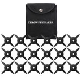 THROWFUN 6/12/18 Pack 9Cr17 stainless steel- 4.25''(length) 0.1''(thick) , throwing knives set Full-Tang Throwing Set, with Nylon Sheath for Competition and Recreation Black Cross Hollow Darts-FB-YF186