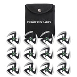 THROWFUN 3/6/12 Pack 9Cr17 stainless steel- 3.74''(length) 0.1''(thick) , throwing knives set  Full-Tang Throwing Set, with Nylon Sheath for Competition and Recreation Black Green Silvery Darts-FB-YF109b