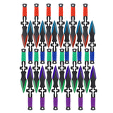 THROWFUN 12/24 Pack 9Cr17 stainless steel- 5.9''(length) 0.1''(thick) , throwing knives set  Full-Tang Throwing Set, with Nylon Sheath for Competition and Recreation Green/Red/Blue/Purple Darts-FB-YF016