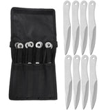 THROWFUN 4/8 Pack 9Cr17 stainless steel- 9.44''(length) 0.19''(thick) , throwing knives set  Full-Tang Throwing Set, with Nylon Sheath for Competition and Recreation Silvery Darts-FB-YF032