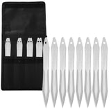 THROWFUN 4/8 Pack 9Cr17 stainless steel- 9.09''(length)  0.19''(thick) , throwing knives set  Full-Tang Throwing Set, with Nylon Sheath for Competition and Recreation Silvery Darts-FB-YF009