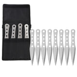 THROWFUN 4/8 Pack 9Cr17 stainless steel- 8.03''(length) 0.12''(thick) , throwing knives set  Full-Tang Throwing Set, with Nylon Sheath for Competition and Recreation Silvery Darts-FB-YF018