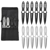 THROWFUN 6/12 Pack 9Cr17 stainless steel- 7.95''(length) 0.11''(thick) , throwing knives set  Full-Tang Throwing Set, with Nylon Sheath for Competition and Recreation Black/Silvery Darts-FB-YF028
