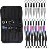 THROWFUN 6/12/24 Pack 9Cr17 stainless steel-6.02''(length) 0.09''(thick) , throwing knives set  Full-Tang Throwing Set, with Nylon Sheath for Competition and Recreation Multicolor Darts-FB-YF030