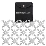 THROWFUN 9/15 Pack 9Cr17 stainless steel- 3.14''(length) 0.1''(thick) , throwing knives set  Full-Tang Throwing Set, with Nylon Sheath for Competition and Recreation Silvery  Hollow Darts-FB-YF224-3