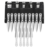 THROWFUN 10/15 Pack 9Cr17 stainless steel- 6.49''(length)  0.09''(thick) , throwing knives set  Full-Tang Throwing Set, with Nylon Sheath for Competition and Recreation Silvery Darts-YF021