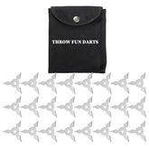 THROWFUN 9/18/24 Pack 9Cr17 stainless steel- 3.34''(length) 0.1''(thick) , throwing knives set Full-Tang Throwing Set, with Nylon Sheath for Competition and Recreation Silvery Triangle Hollow Darts-FB-YF243-3