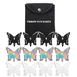 THROWFUN 6/12 Pack 9Cr17 stainless steel- 3.07''(length) 0.1''(thick) , throwing knives set  Full-Tang Throwing Set, with Nylon Sheath for Competition and Recreation Butterfly shape Hollow Darts-FB-YFO8T
