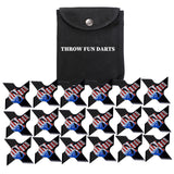 THROWFUN 9/18 Pack 9Cr17 Stainless steel- 3.85''(length) 0.1''(thick) , throwing knives set  Full-Tang Throwing Set, with Nylon Sheath for Competition and Recreation Multicolor Cross Darts-FB-YF206A