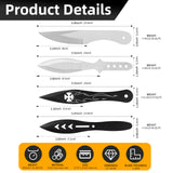 THROWFUN 12/24 Pack 9Cr17 stainless steel- 6.06''/5.51''/5.47''(length) 0.1''(thick) , throwing knives set  Full-Tang Throwing Set, with Nylon Sheath for Competition and Recreation Black/Silvery Darts-FB-YF017