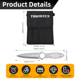 THROWFUN 6/12 Pack 9Cr17 stainless steel- 7.95''(length) 0.11''(thick) , throwing knives set  Full-Tang Throwing Set, with Nylon Sheath for Competition and Recreation Black/Silvery Darts-FB-YF028