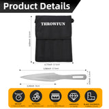 THROWFUN 4/8 Pack 9Cr17 stainless steel- 6.88''(length) 0.17''(thick) , throwing knives set  Full-Tang Throwing Set, with Nylon Sheath for Competition and Recreation Silvery Darts-FB-YF034