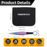 THROWFUN 6/12/24 Pack 9Cr17 stainless steel-6.02''(length) 0.09''(thick) , throwing knives set  Full-Tang Throwing Set, with Nylon Sheath for Competition and Recreation Multicolor Darts-FB-YF030