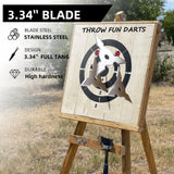 THROWFUN 9/18/24 Pack 9Cr17 stainless steel- 3.34''(length) 0.1''(thick) , throwing knives set  Full-Tang Throwing Set, with Nylon Sheath for Competition and Recreation Silvery Triangle Hollow Darts-FB-YF243-3