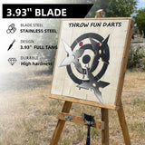 THROWFUN 6/12/24 Pack 9Cr17 stainless steel- 3.93''(length) 0.1''(thick) , throwing knives set  Full-Tang Throwing Set, with Nylon Sheath for Competition and Recreation Silvery Cross Hollow Darts-FB-YF164-3