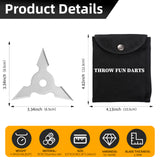 THROWFUN 9/18/24 Pack 9Cr17 stainless steel- 3.34''(length) 0.1''(thick) , throwing knives set  Full-Tang Throwing Set, with Nylon Sheath for Competition and Recreation Silvery Triangle Hollow Darts-FB-YF243-3