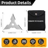 THROWFUN 9/18/27 Pack 9Cr17 stainless steel- 3.14''(length) 0.1''(thick) , throwing knives set  Full-Tang Throwing Set, with Nylon Sheath for Competition and Recreation Silvery Cross Hollow Darts-FB-YF163-3