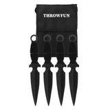 THROWFUN 4/8 Pack 9Cr17 stainless steel- 7.48''(length) 0.09''(thick) , throwing knives set  Full-Tang Throwing Set, with Nylon Sheath for Competition and Recreation Black Darts-YF022
