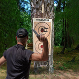 THROWFUN 3 Pack 9Cr17 stainless steel- 9.44''(length) 0.23''(thick) , throwing knives set  Full-Tang Throwing Set, with Nylon Sheath for Competition and Recreation Black Darts-FB-YF033-3S