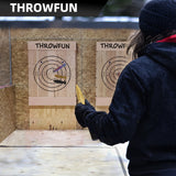 THROWFUN 6/12 Pack 9Cr17 stainless steel- 7.48''(length) 0.09''(thick) , throwing knives set Full-Tang Throwing Set, with Nylon Sheath for Competition and Recreation Multicolor Darts-FB-YF027