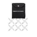 THROWFUN 6/15 Pack 9Cr17 stainless steel- 3.93''(length) 0.1''(thick) , throwing knives set  Full-Tang Throwing Set, with Nylon Sheath for Competition and Recreation Silvery Cross Hollow Darts-FB-YF203A