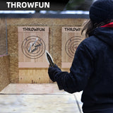 THROWFUN 5/10 Pack 9Cr17 stainless steel- 7.48''(length) 0.09''(thick) , throwing knives set  Full-Tang Throwing Set, with Nylon Sheath for Competition and Recreation Black Darts-FB-YF025