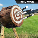 THROWFUN 4/8 Pack 9Cr17 stainless steel- 7.87''(length) 0.19''(thick) , throwing knives set  Full-Tang Throwing Set, with Nylon Sheath for Competition and Recreation  Silvery Darts-FB-YF031