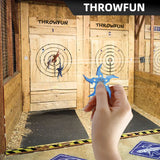 THROWFUN 6/12/18 Pack 9Cr17 stainless steel- 3.7''(length) 0.1''(thick) , throwing knives set  Full-Tang Throwing Set, with Nylon Sheath for Competition and Recreation Multiple Colors Star Darts-FB-YF014