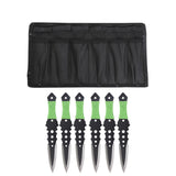 THROWFUN 6/12 Pack 9Cr17 stainless steel- 7.48''(length) 0.12''(thick) , throwing knives set  Full-Tang Throwing Set, with Nylon Sheath for Competition and Recreation Green Darts-FB-YF015